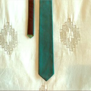 One of a Kind Vintage Leather Skinny Tie